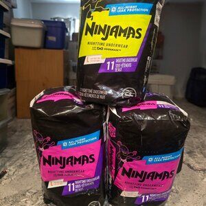 (3) packs of Ninjamas Nighttime Underwear in L